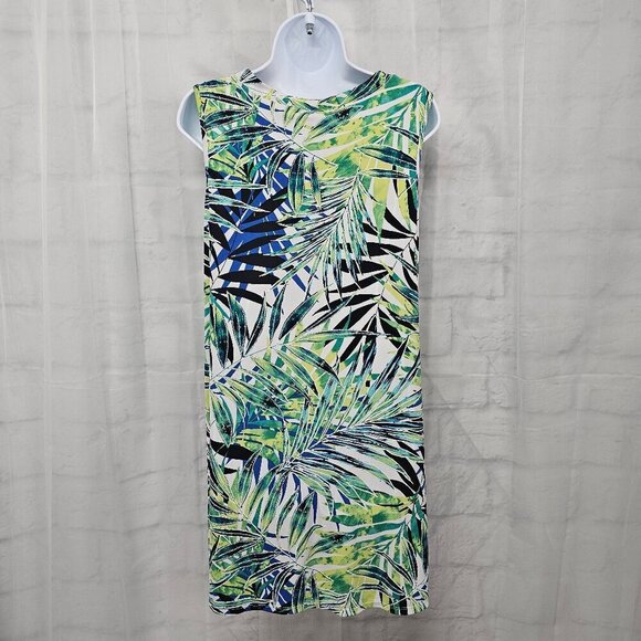 Apt. 9 Dress Green Blue Tropical Sleeveless Mini Beach Island Vacation M - Picture 7 of 12